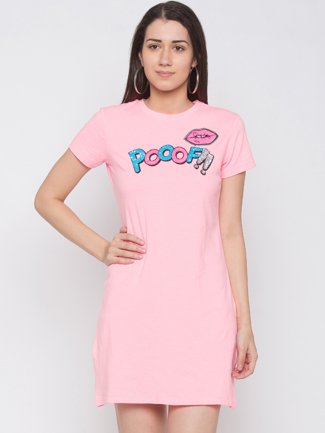 

Globus Women Pink Printed T-shirt Dress