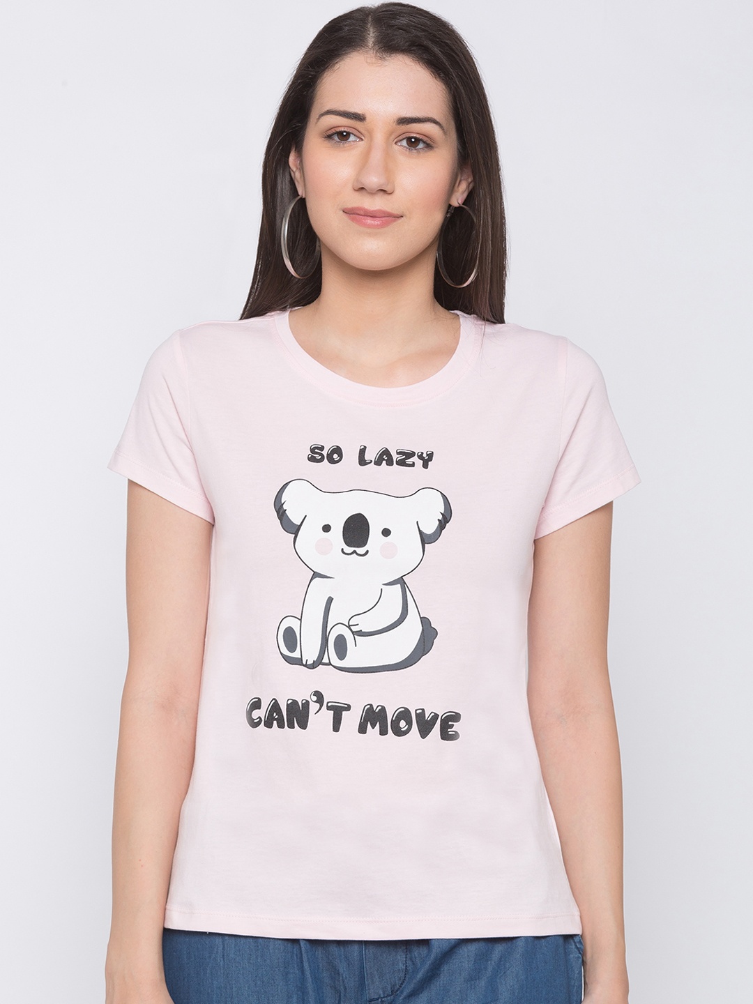 

Globus Women Baby Pink Koala Bear Print Round Neck T-shirt