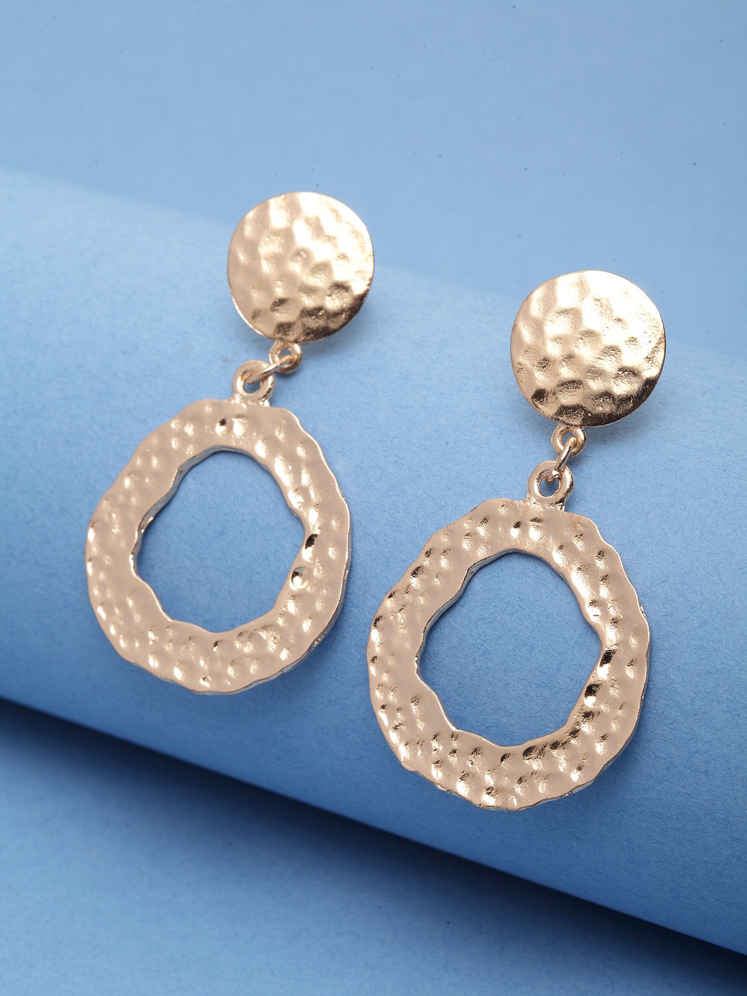 

Madame Gold Circular Drop Earrings
