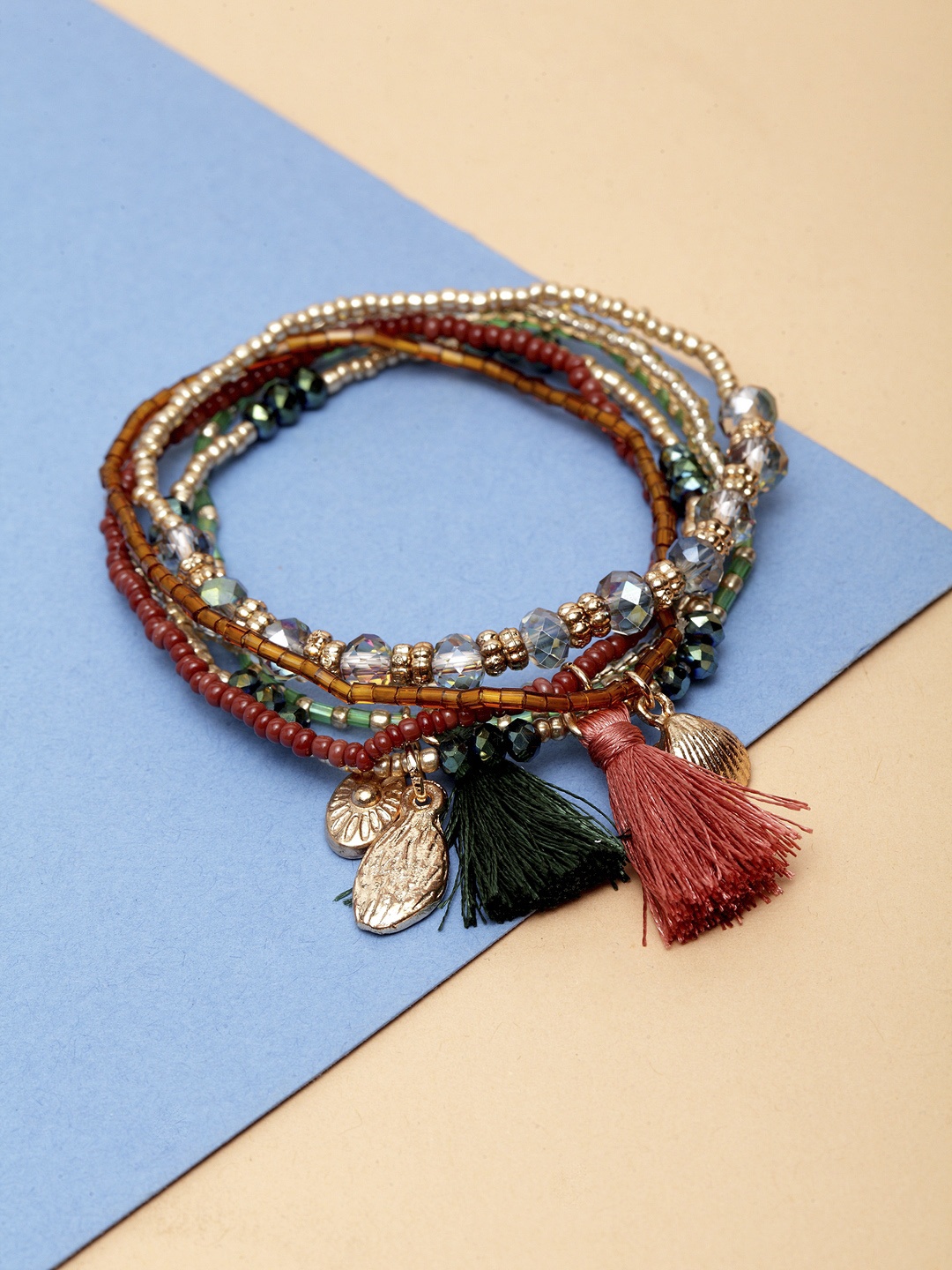 

Madame Multicoloured Set of 6 Elasticated Bracelet, Multi
