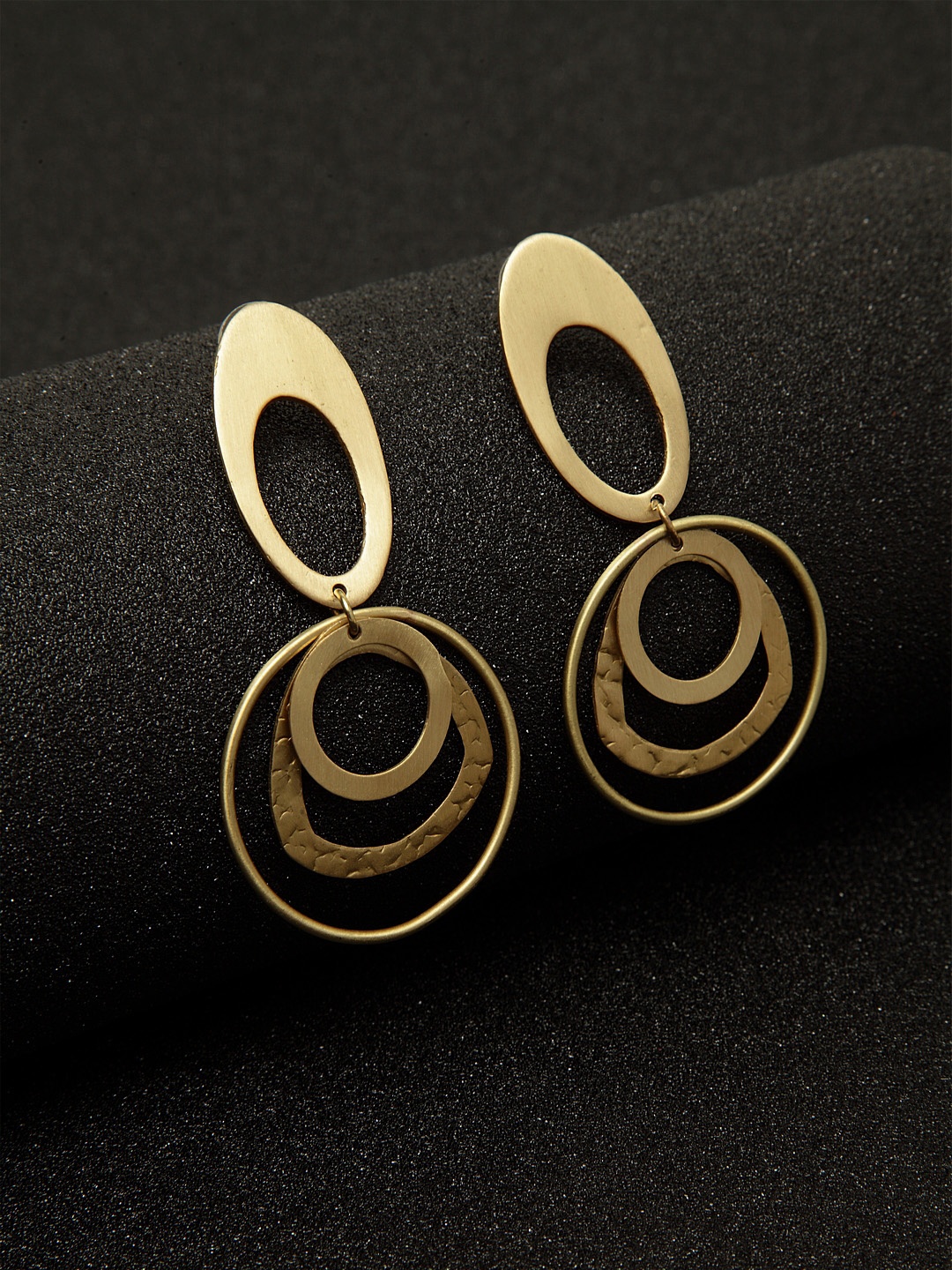 

Madame Gold Oval Handcrafted Drop Earrings