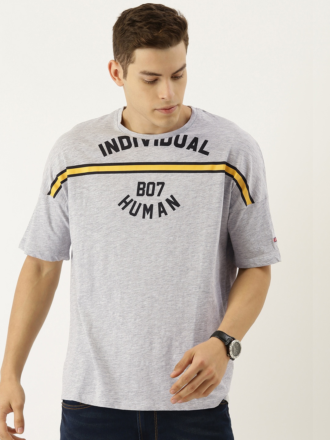 

Being Human Men Grey Printed Round Neck T-shirt