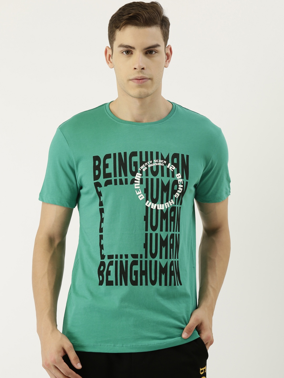 

Being Human Men Green Printed Round Neck T-shirt