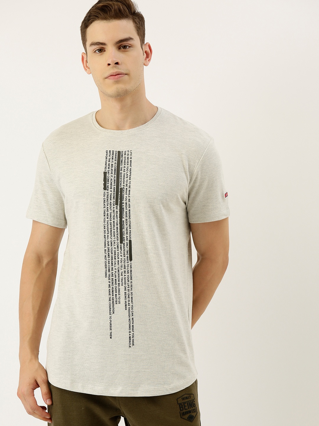 

Being Human Men Off-White Printed Round Neck T-shirt