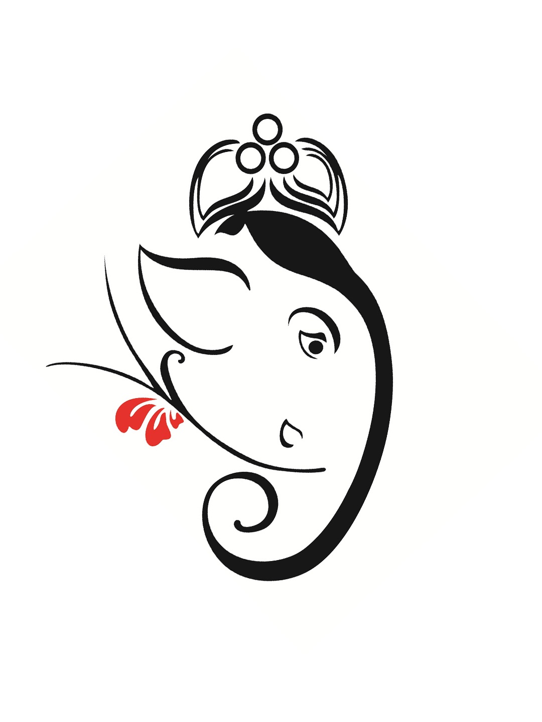

WALLSTICK Black & Red Lord Ganesha Large Vinyl Wall Sticker