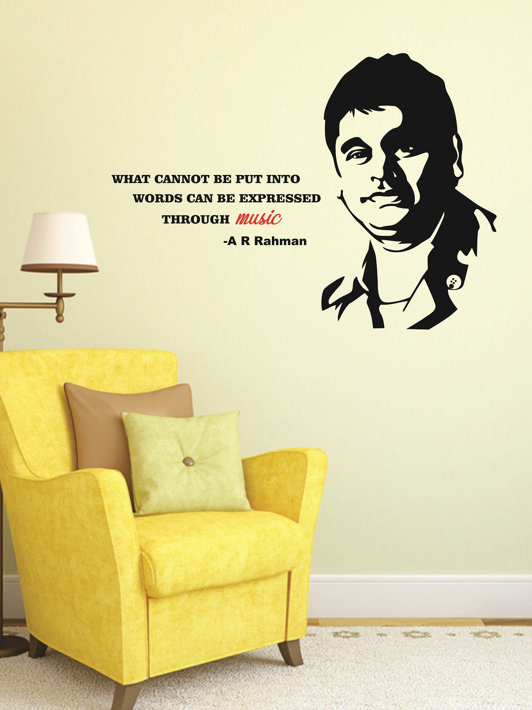 

WALLSTICK Black & Red A R Rahman Quotes Large Vinyl Wall Sticker