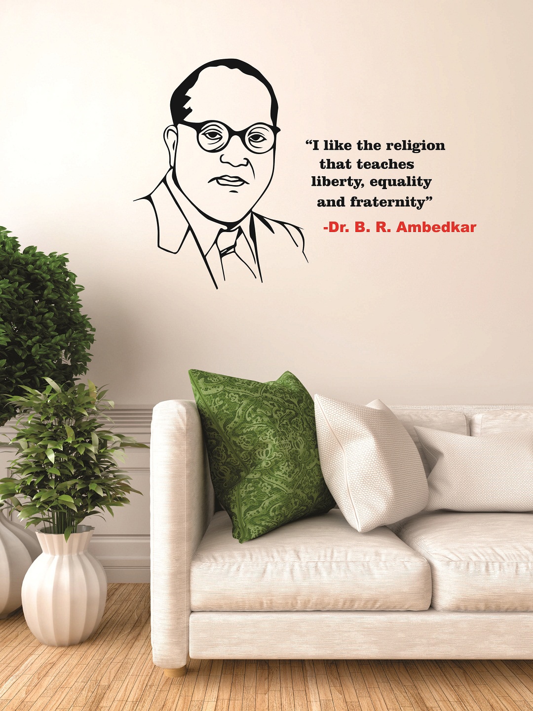 

WALLSTICK Black & Red Dr. BR Ambedkar Quotations Large Vinyl Wall Sticker