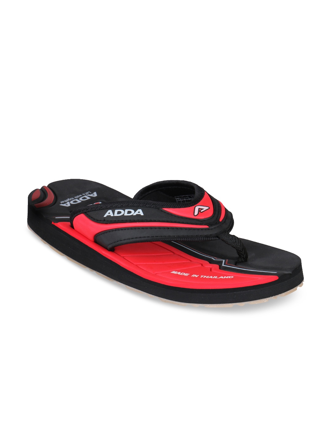 

Adda Men Red & Black Colourblocked Thong Flip-Flops