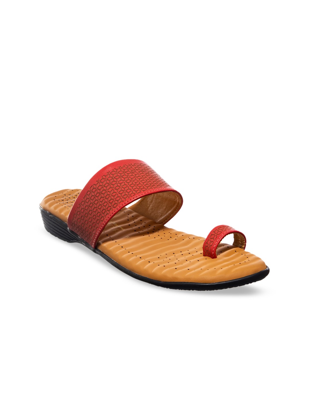 

Khadims Women Red Textured One Toe Flats