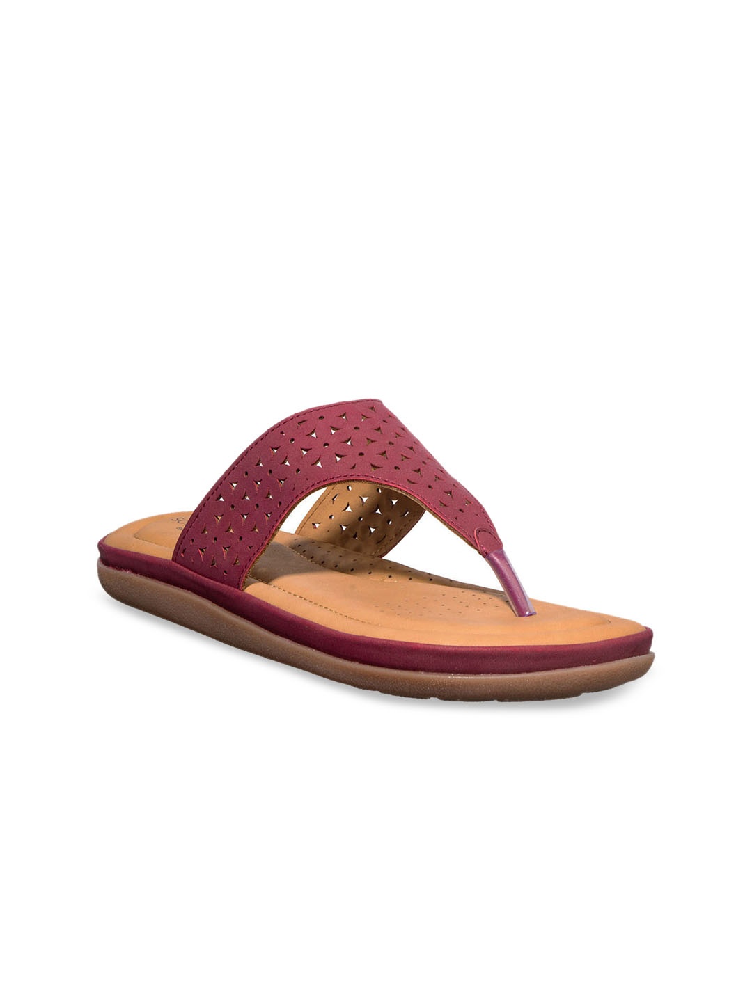 

Khadims Women Red Solid Open Toe Flats