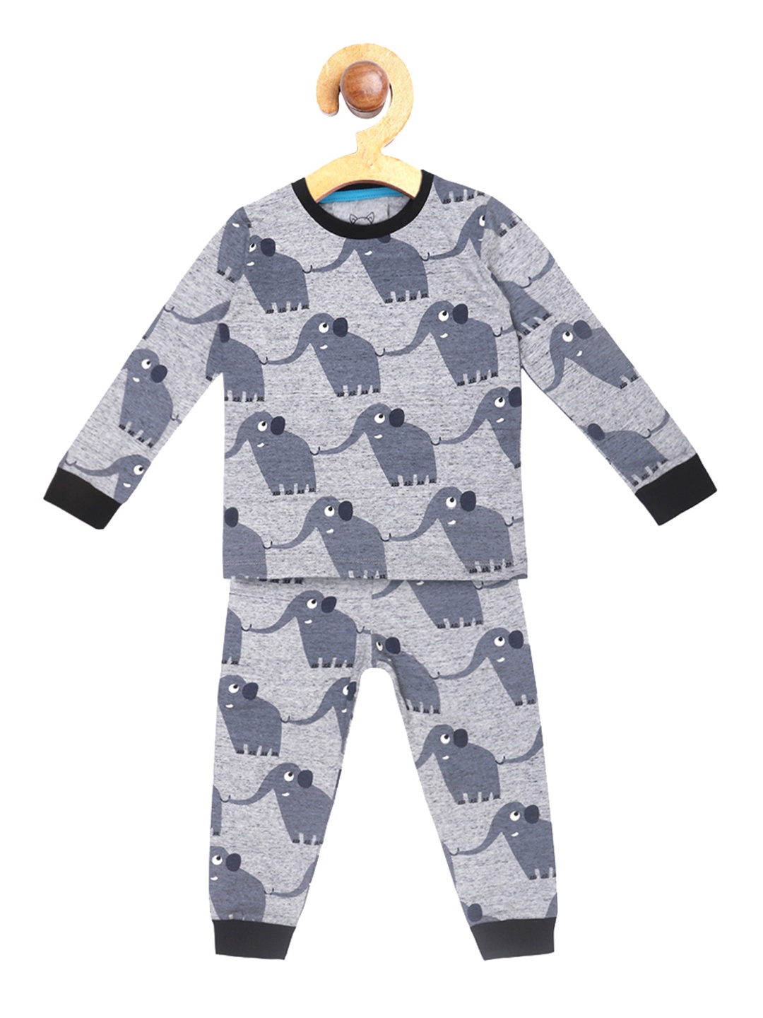

Lazy Shark Boys Grey Printed Night suit