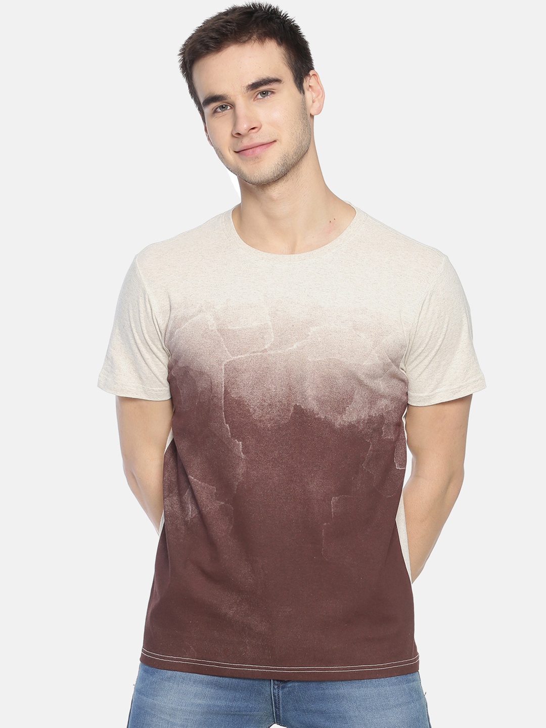 

Steenbok Men Maroon Printed Round Neck T-shirt