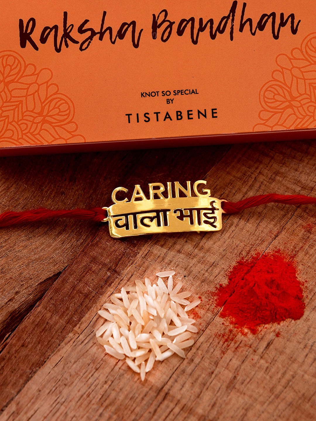 

Tistabene Men Gold-Plated Caring Vala Bhai Wraparound Rakhi