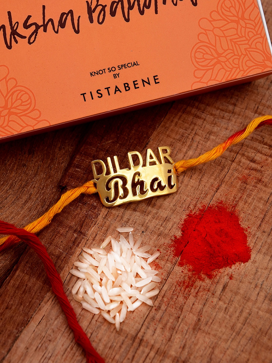 

Tistabene Men Gold-Plated Dildar Bhai Wraparound Rakhi