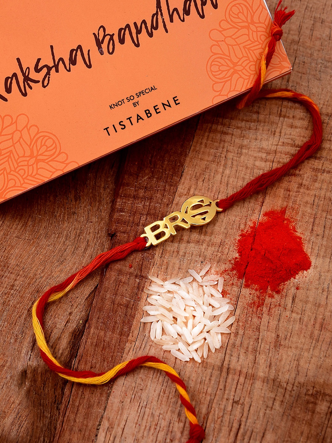 

Tistabene Men Gold-Toned Alloy Gold-Plated Wraparound Rakhi