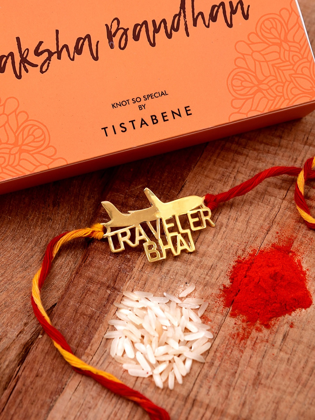 

Tistabene Men Gold-Plated Traveller Wraparound Rakhi