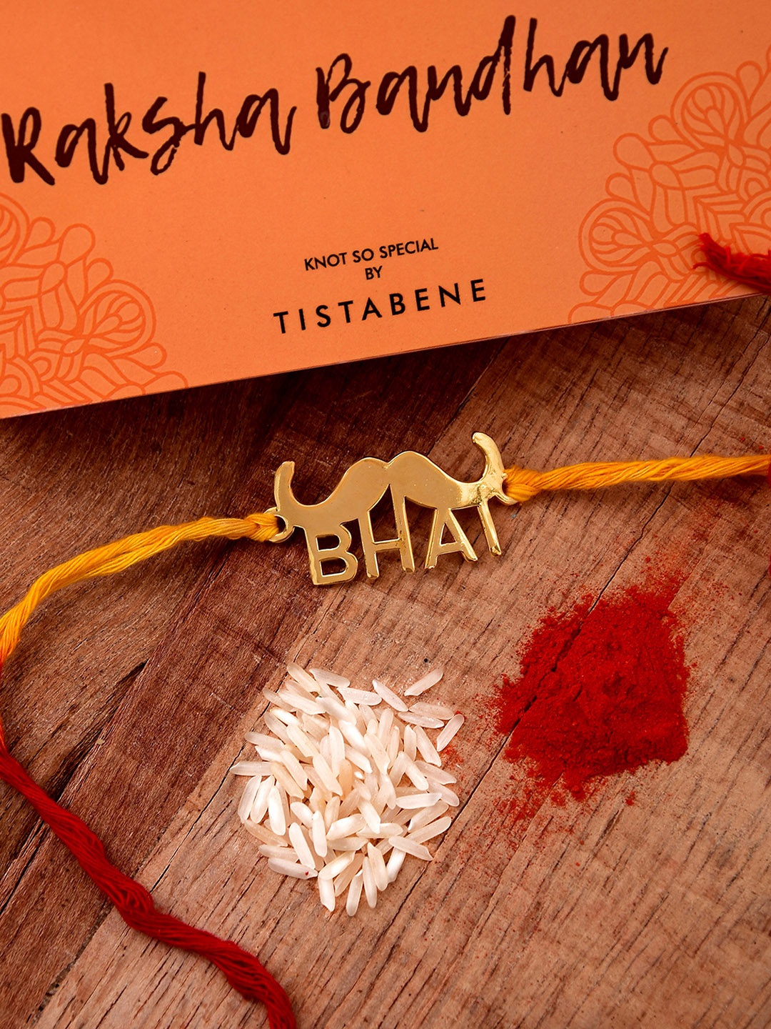 

Tistabene Men Gold-Plated Bhai Wraparound Rakhi