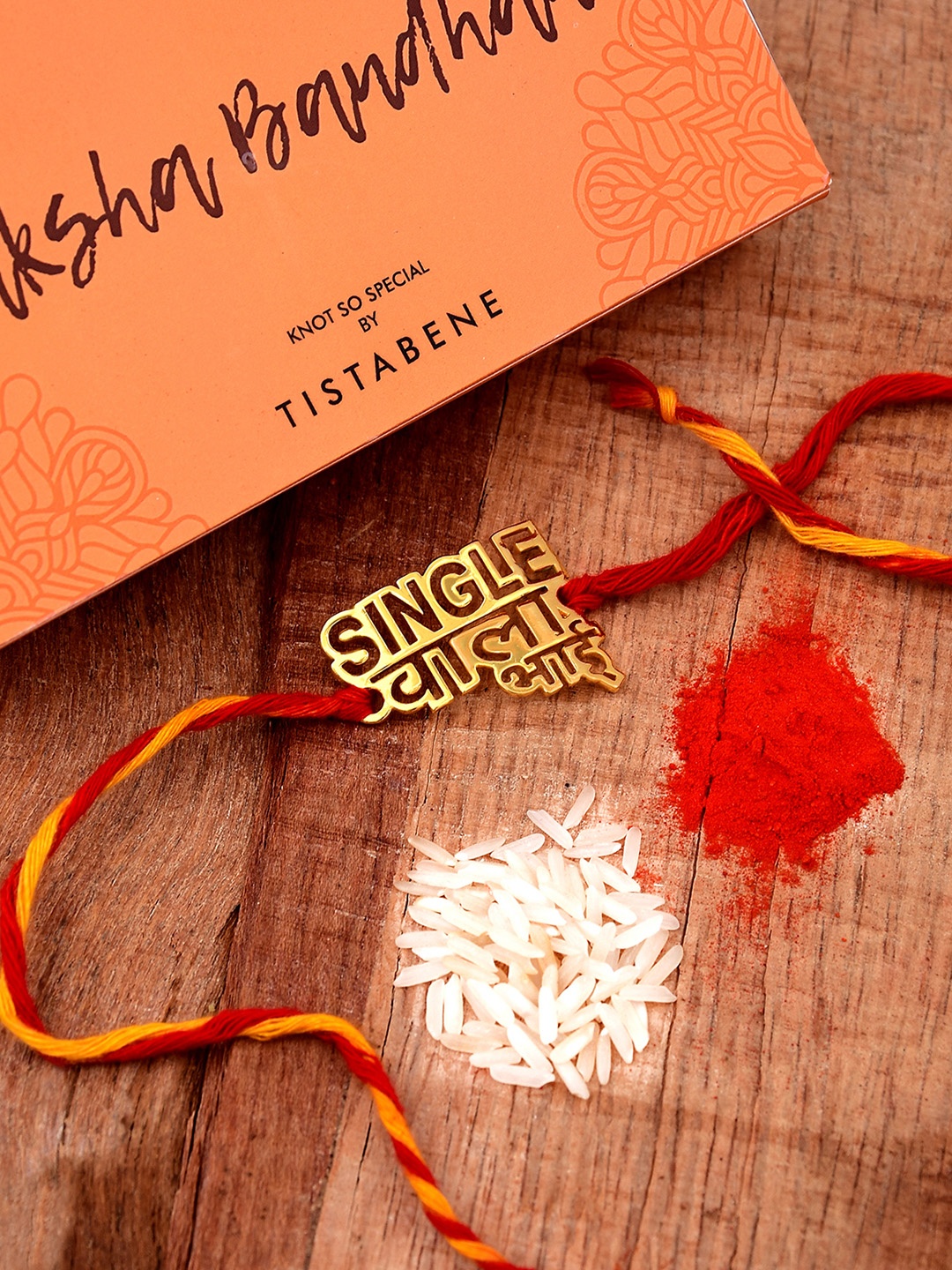 

Tistabene Men Gold-Plated Single Bhai Wraparound Rakhi