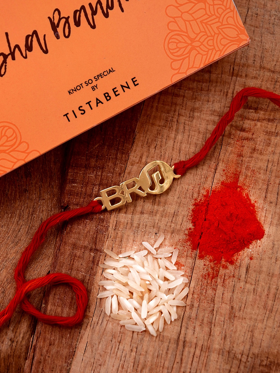 

Tistabene Men Gold-Plated Chota Bro Wraparound Rakhi