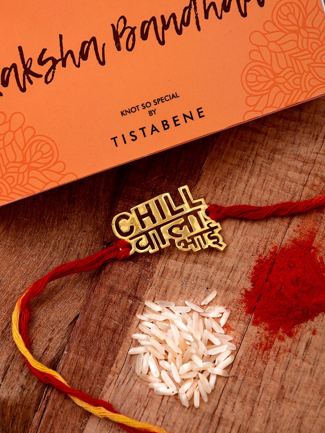 

Tistabene Men Gold-Plated Chill Vala Bhai Wraparound Rakhi