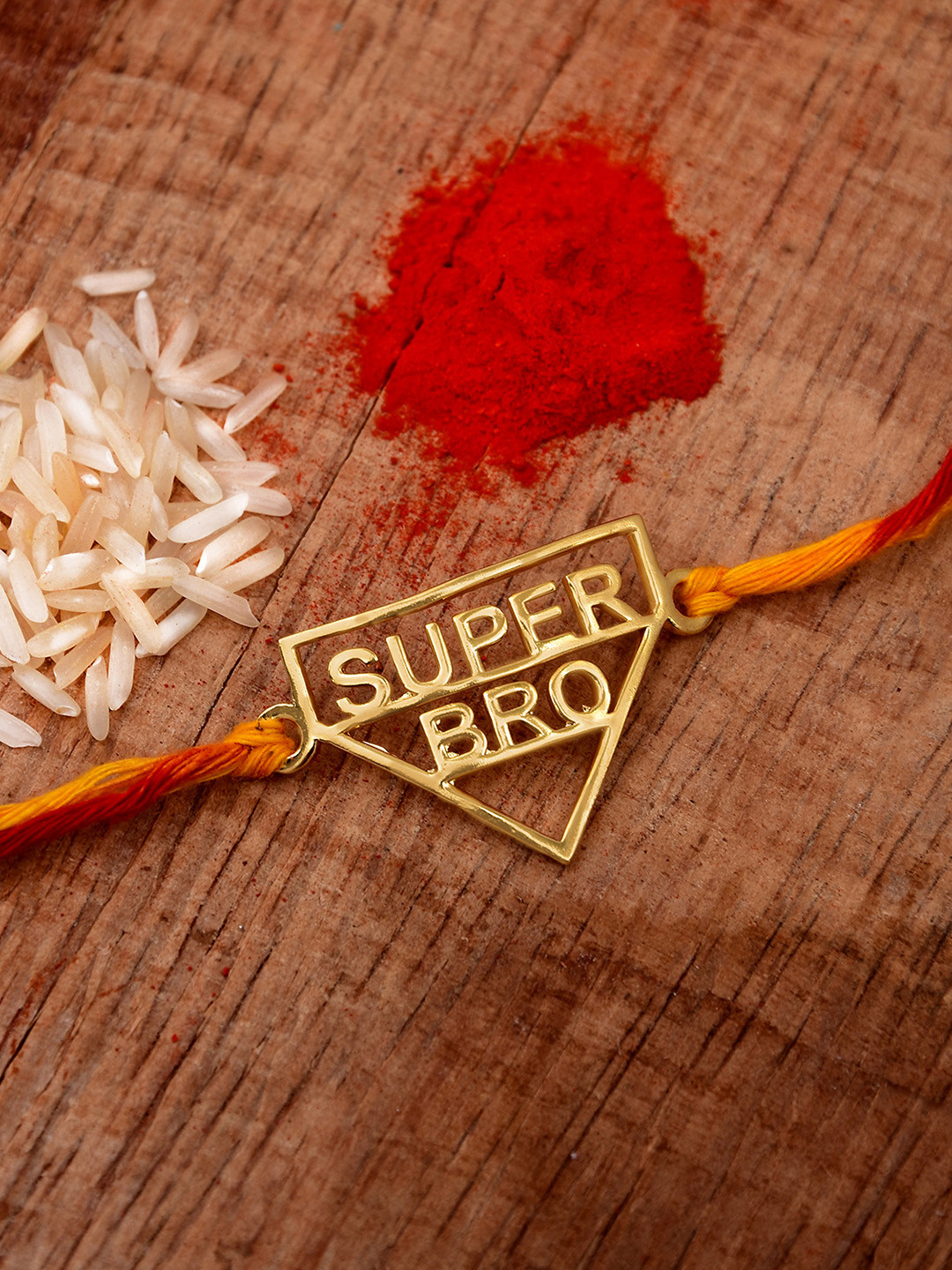 

Tistabene Men Gold-Plated Super Bhai Wraparound Rakhi