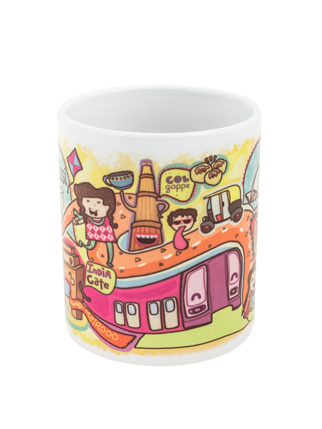 

Chumbak Orange & Yellow Printed Delhi Coffee Mug