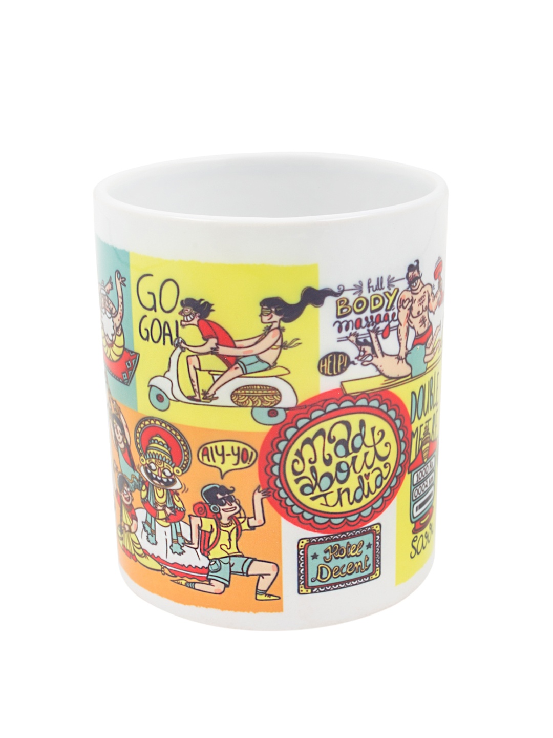 

Chumbak Yellow & Blue Printed Mad About India Coffee Mug