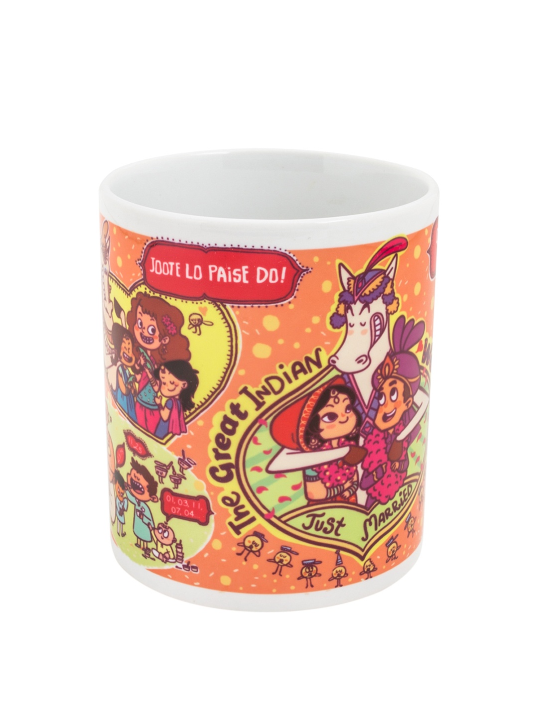 

Chumbak Orange & Yellow Printed Happily Married Coffee Mug