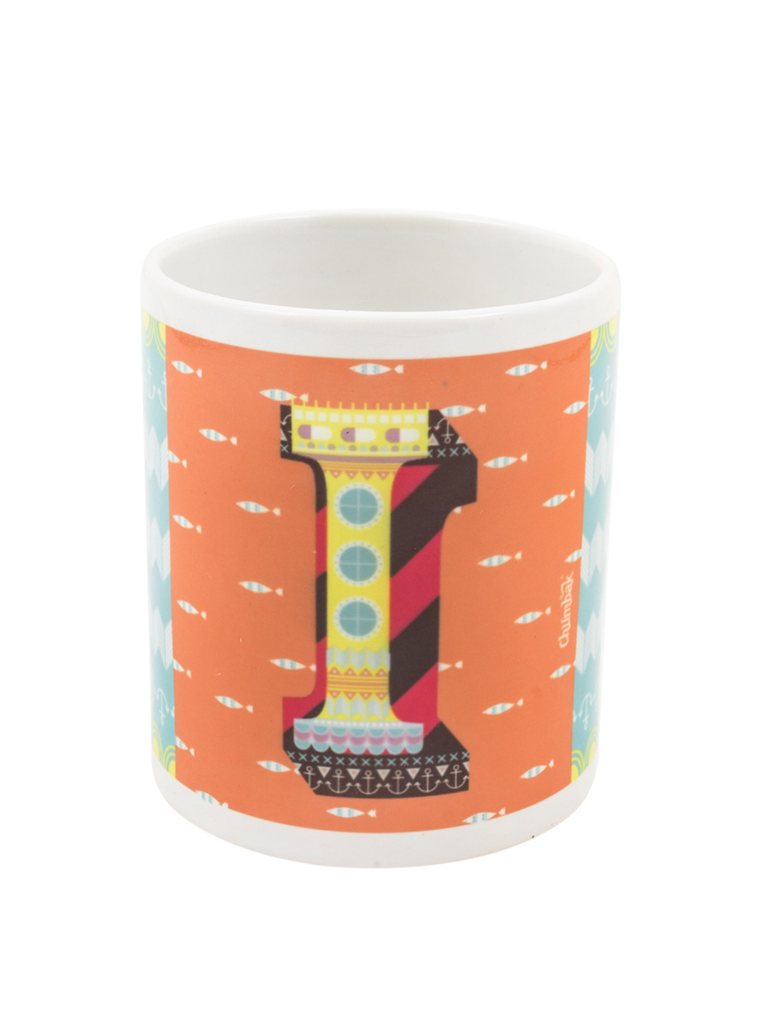 

Chumbak Orange & Blue Printed Alphabet I Coffee Mug