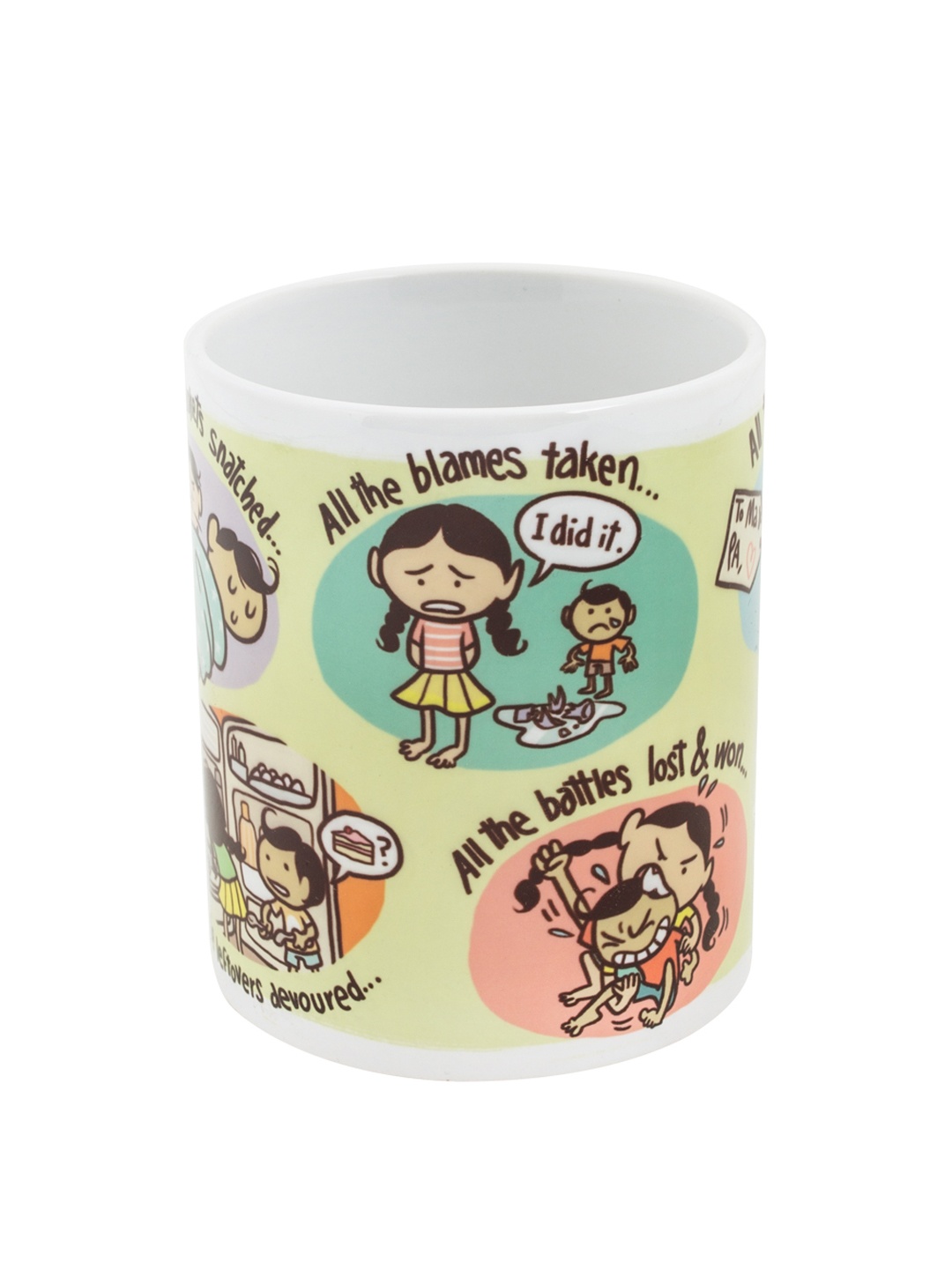 

Chumbak Green & Yellow Printed Brother Sister Coffee Mug