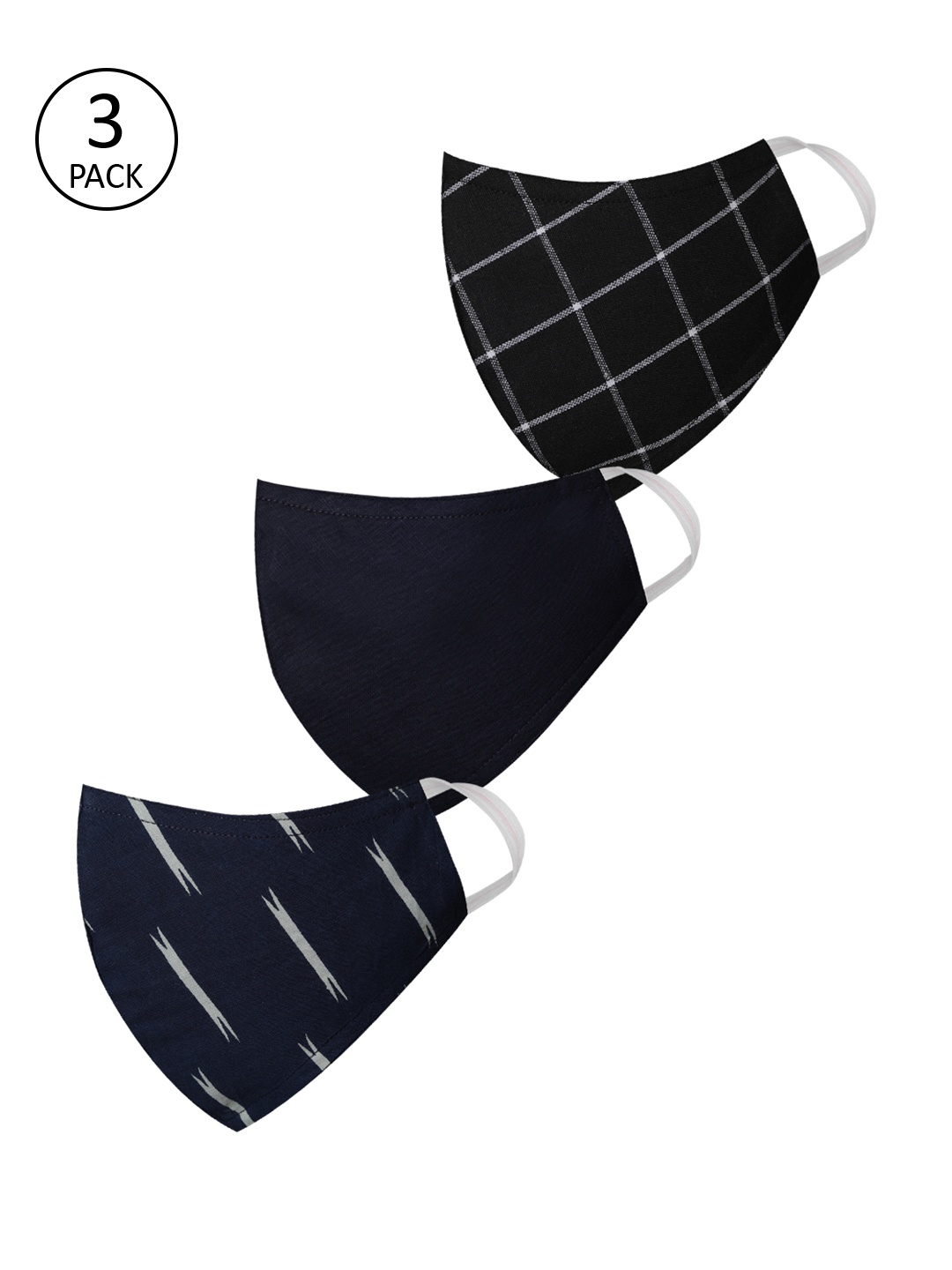 

JBN Creation Kids 3 Pcs 3 -Ply Reusable Protective Outdoor Cotton Masks, Black