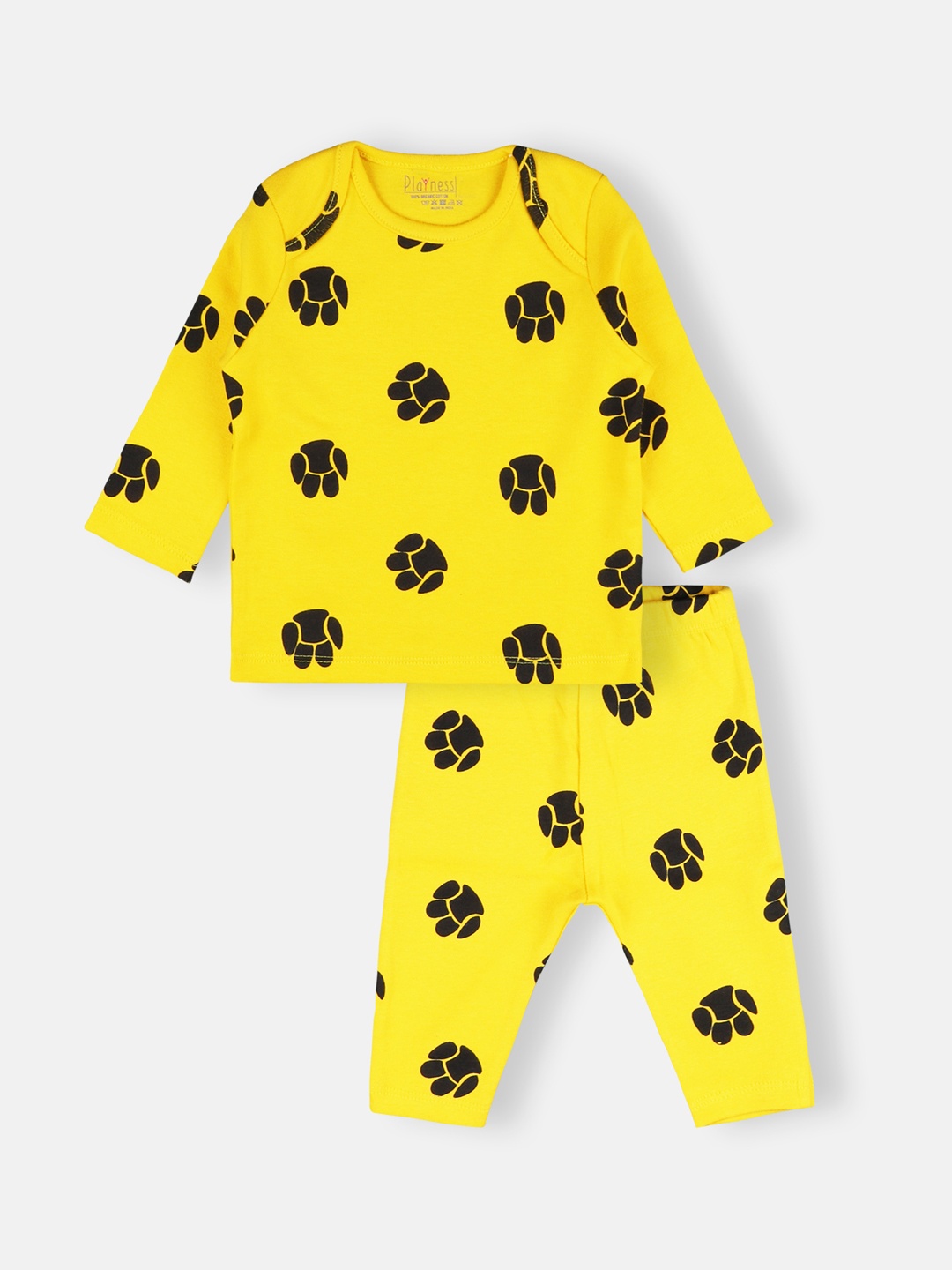 

PLAYNESS Boys Yellow Printed Night suit