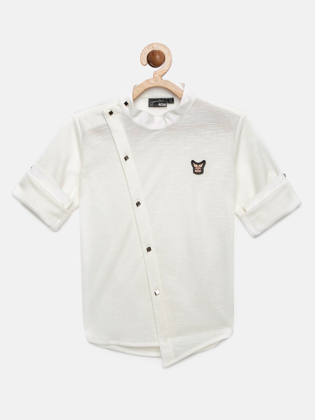 

Actuel Boys Off-White Regular Fit Solid Casual Shirt