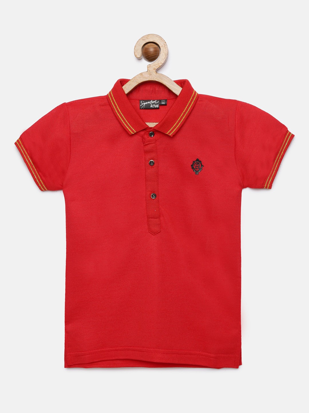 

Actuel Boys Red Solid Polo Collar T-shirt