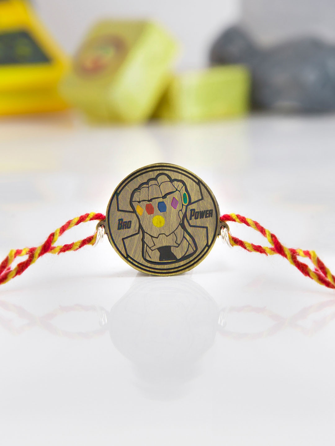 

Bigsmall Bronze-Toned & Red Bro Power Rakhi