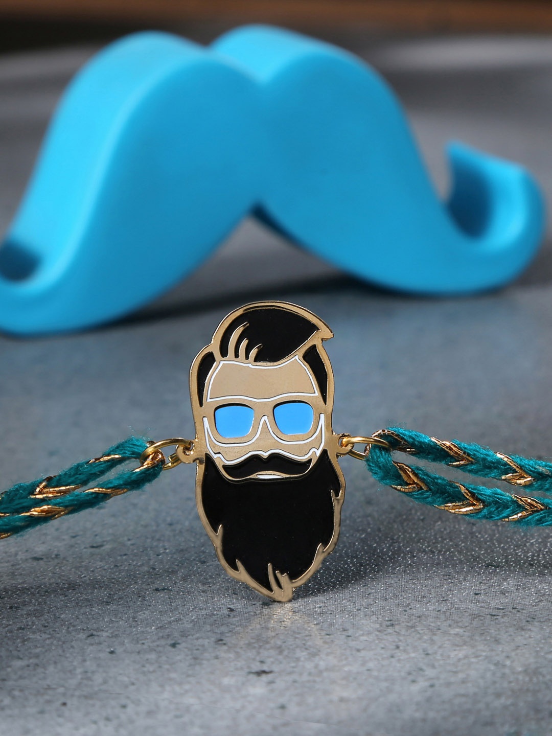 

Bigsmall Black & Beige Beardo Bhai Rakhi