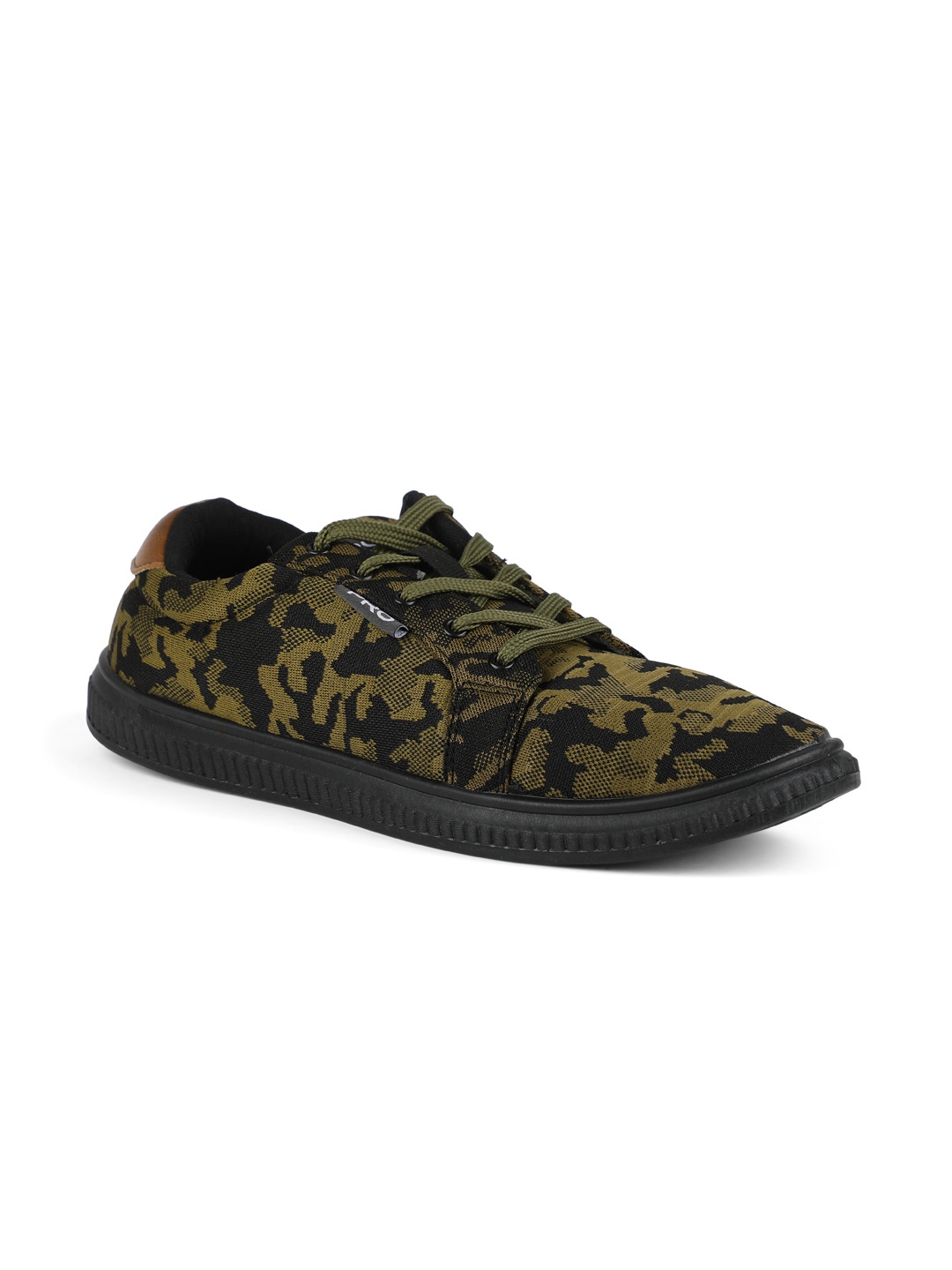 

Khadims Men Olive Green & Brown Printed Sneakers