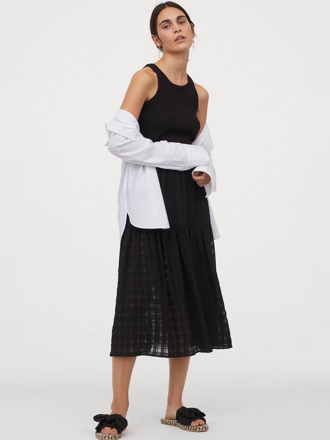 

H&M Ribbed vest top, Black