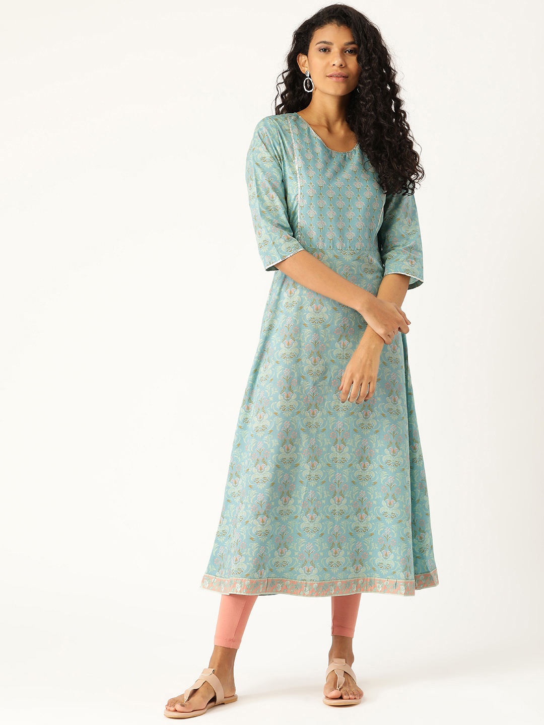 

Moda Rapido Women Blue & Pink Printed A-Line Kurta