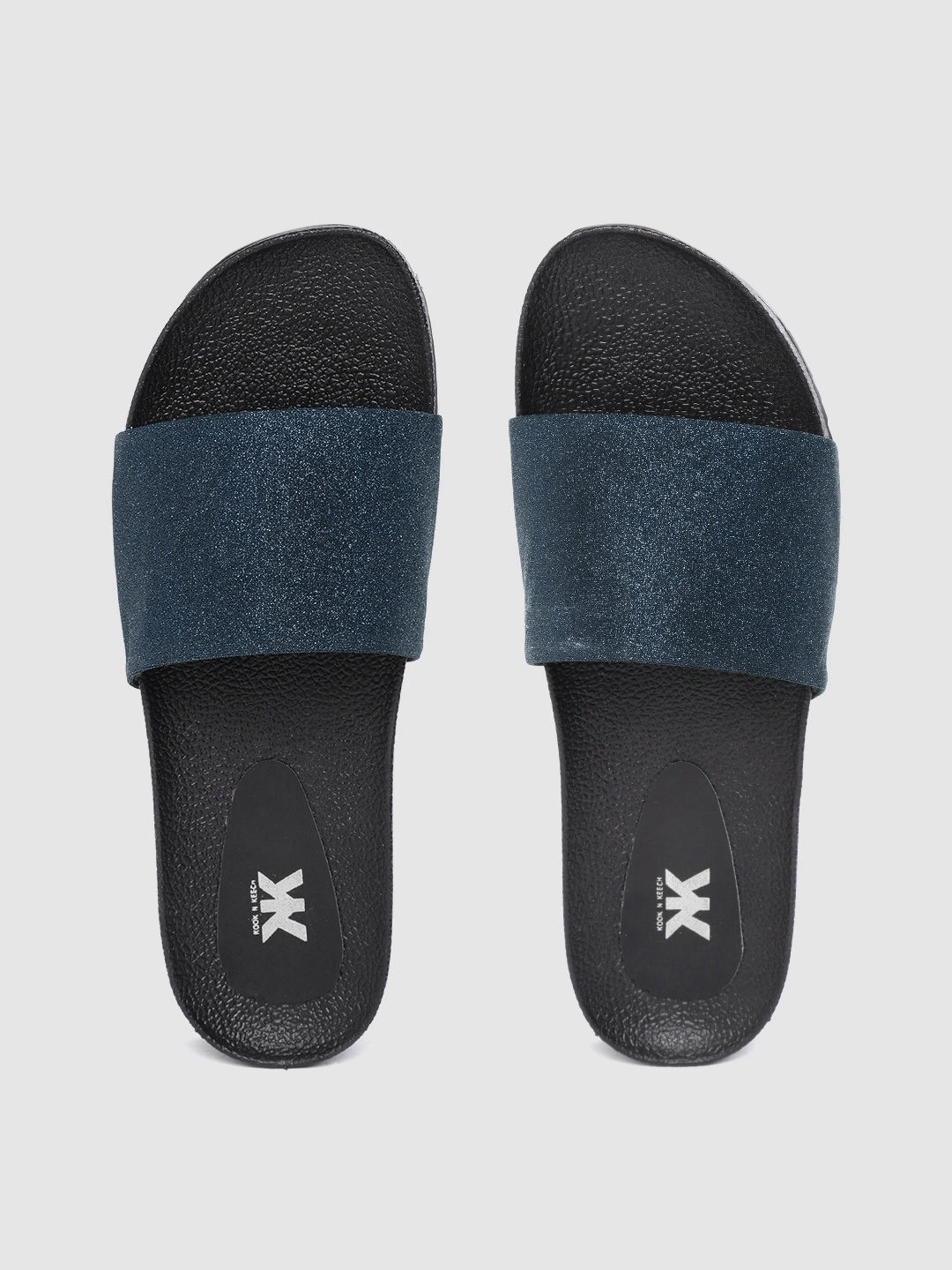 

Kook N Keech Women Navy Blue Shimmer Sliders