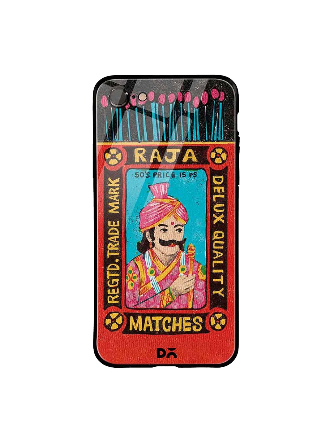 

DailyObjects Red & Pink Raja Matchbox iPhone 8 Glass Mobile Case