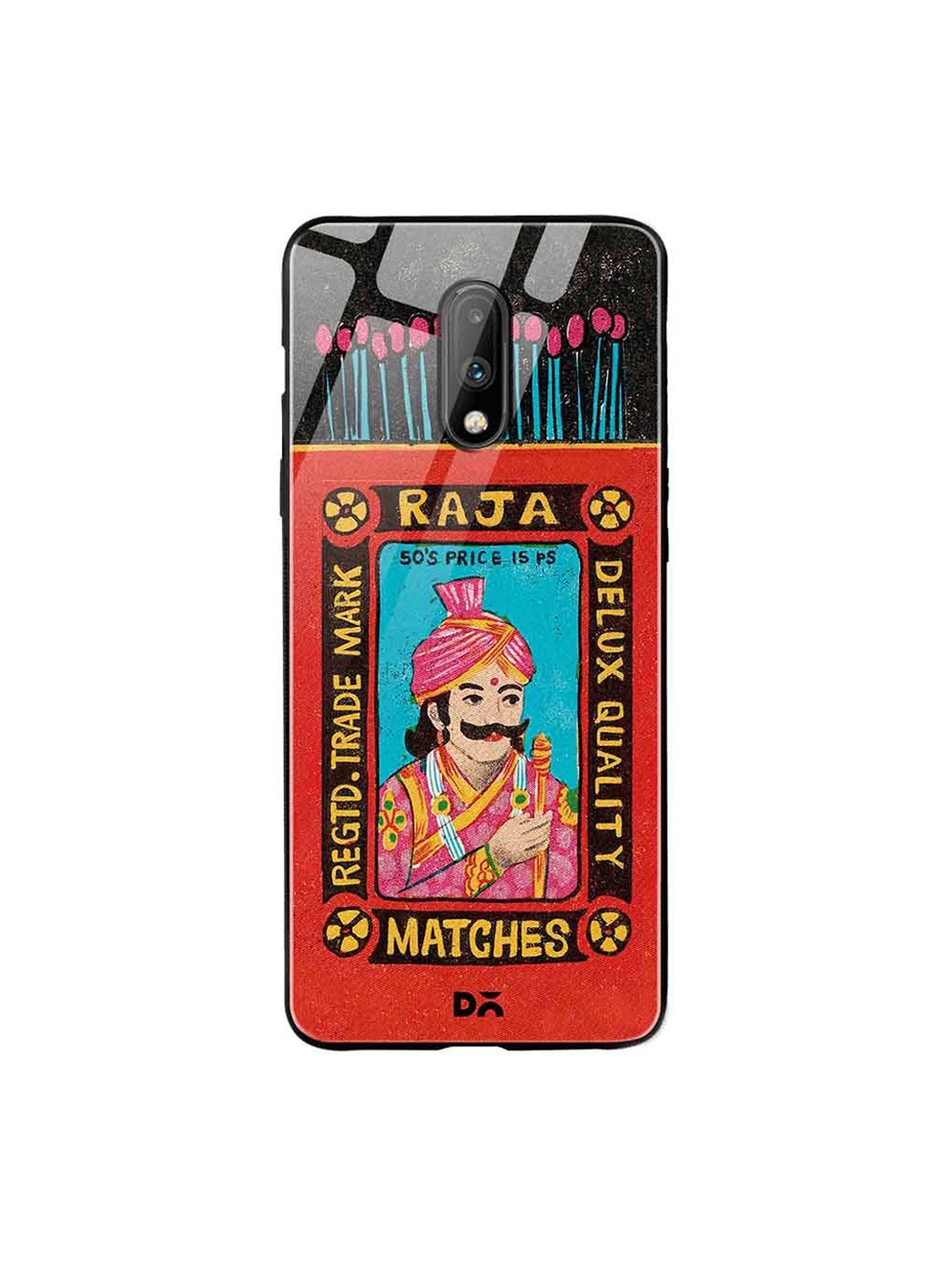 

DailyObjects Red & Blue Raja Matchbox OnePlus 7 Glass Mobile Case