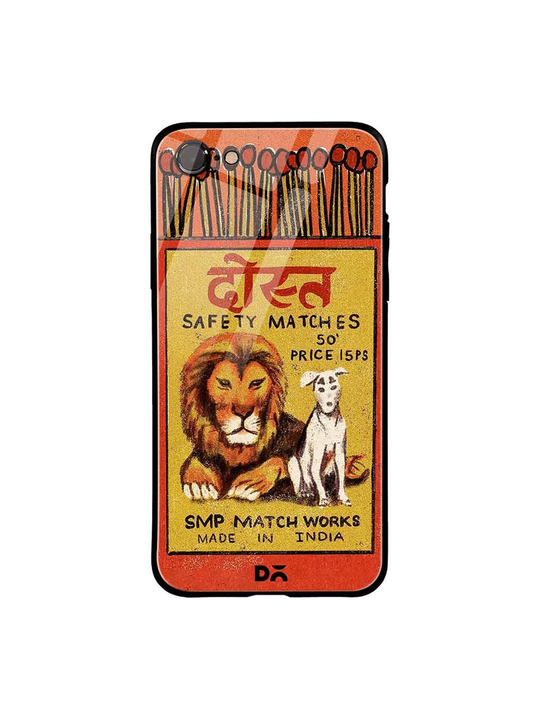 

DailyObjects Orange & Red Dost Matchbox iPhone 7 Glass Case