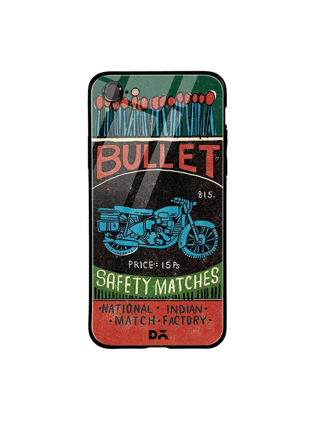 

DailyObjects Black & Blue Bullet Matchbox iPhone 7 Glass Case
