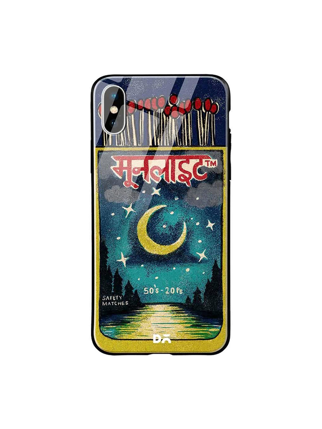 

DailyObjects Blue & Red Moonlight Matchbox iPhone X Glass Case