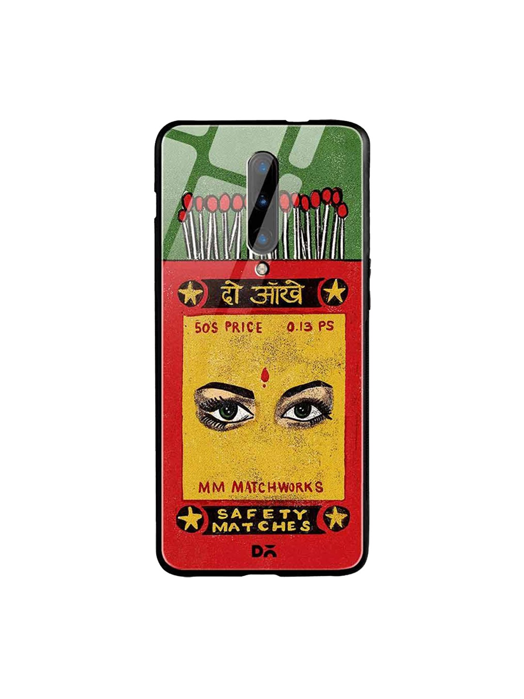 

DailyObjects Red & Yellow Do Aakhein Matchbox OnePlus 7 Pro Glass Case
