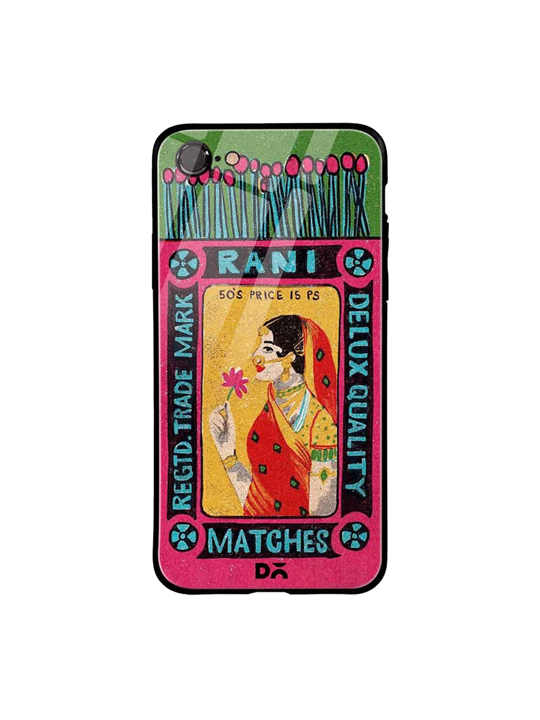 

DailyObjects Yellow & Pink Rani Matchbox iPhone 8 Glass Cover