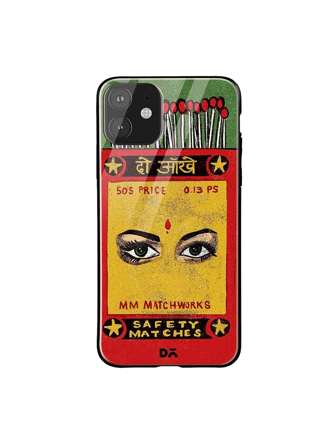 

DailyObjects Green & Red Do Aakhein Matchbox iPhone 11 Glass Case