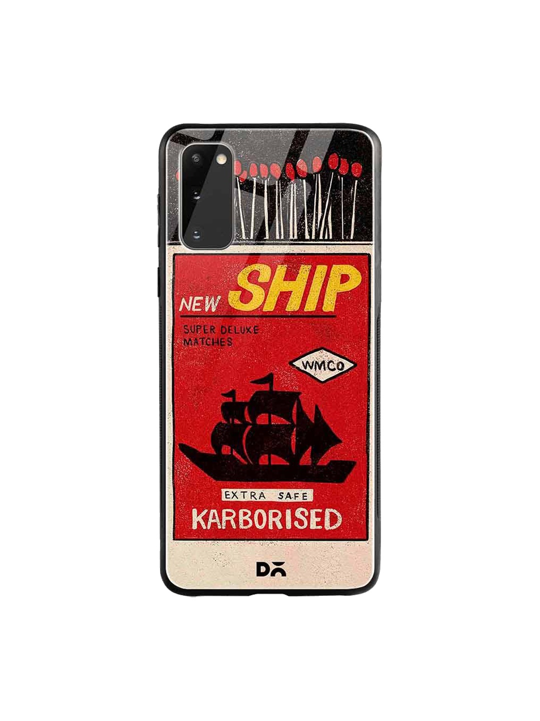 

DailyObjects Black & Red New Ship Matchbox Samsung Galaxy S20 Glass Case