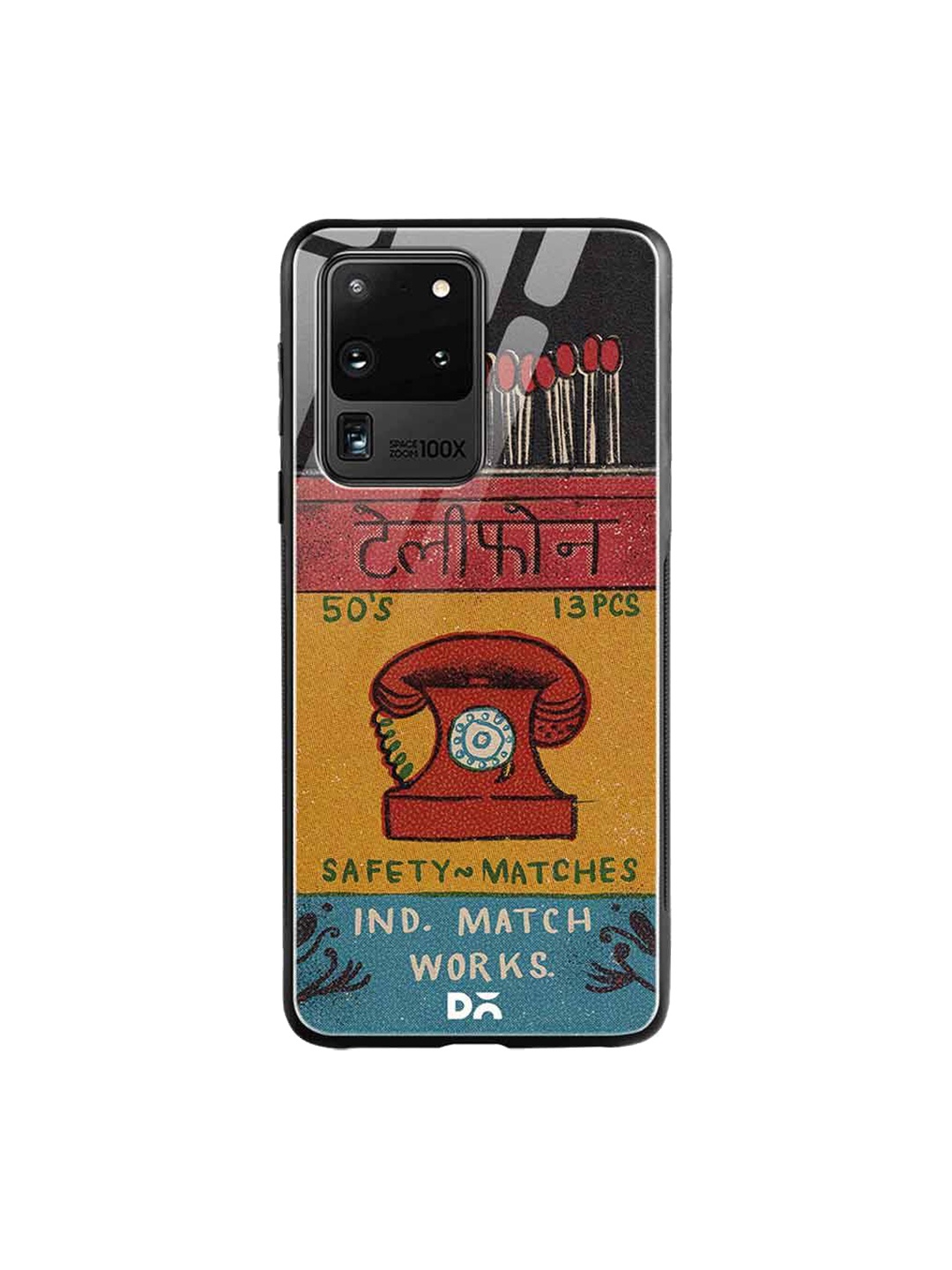 

DailyObjects Black & Red Telephone Matchbox Samsung Galaxy S20 Ultra Glass Case